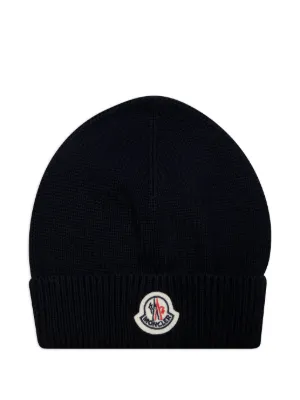 Moncler Enfant ロゴパッチ ビーニー | パープル | FARFETCH JP