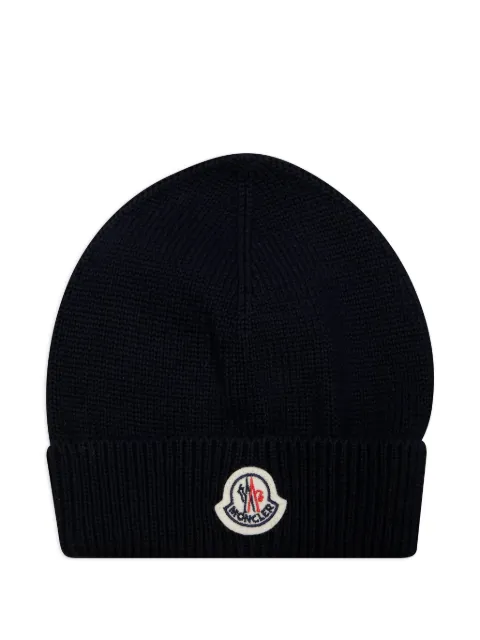 Moncler Enfant gorro con parche del logo