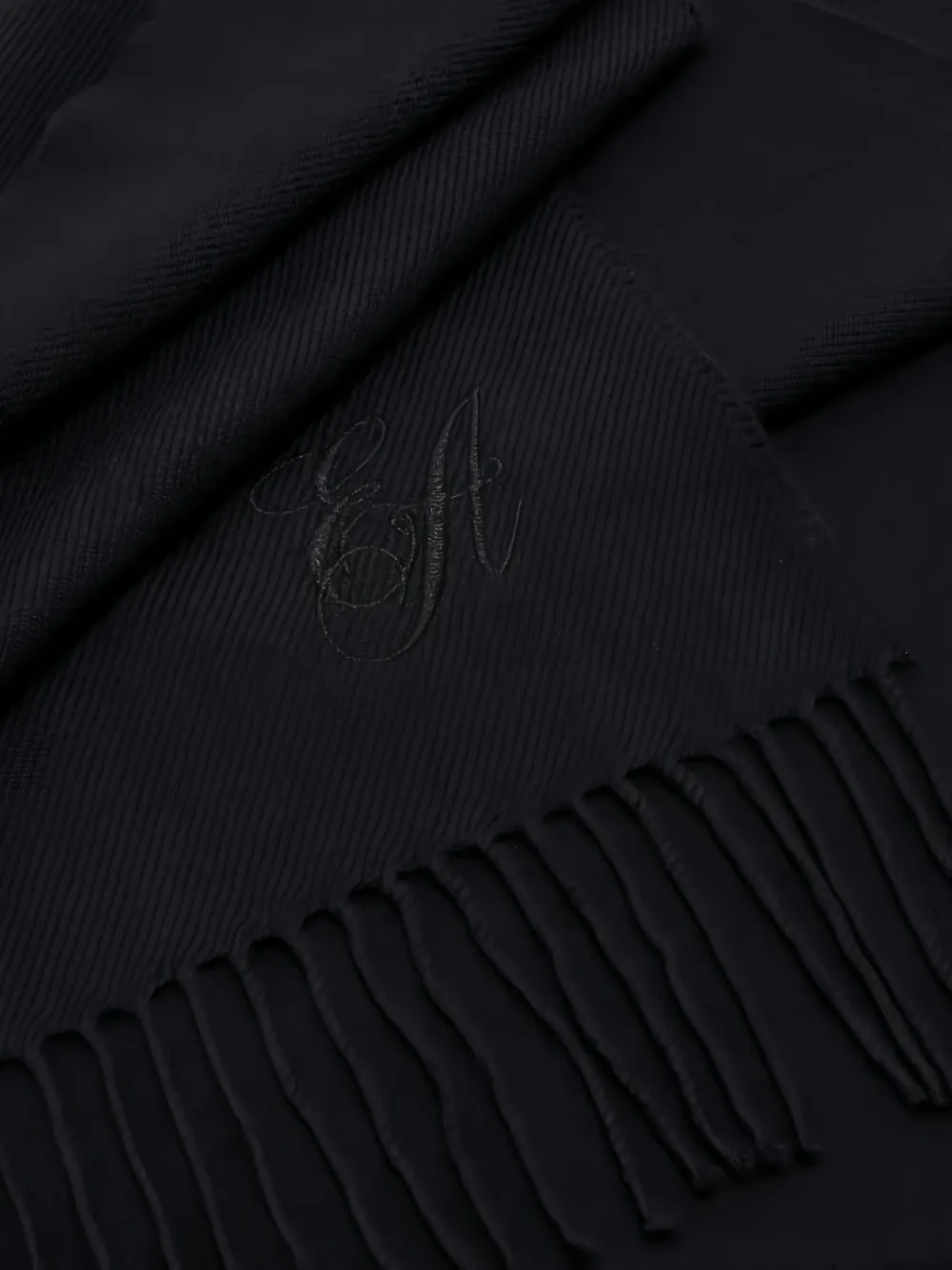 Emporio Armani Sjaal met franje - Zwart