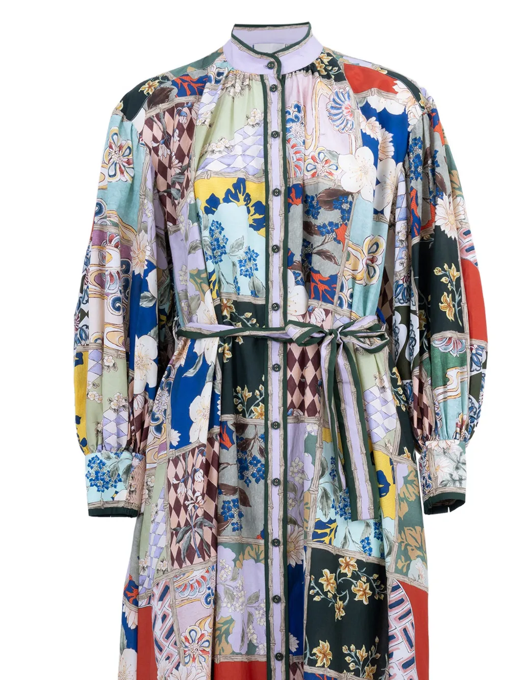 ALEMAIS Bianca midi-blousejurk Blauw