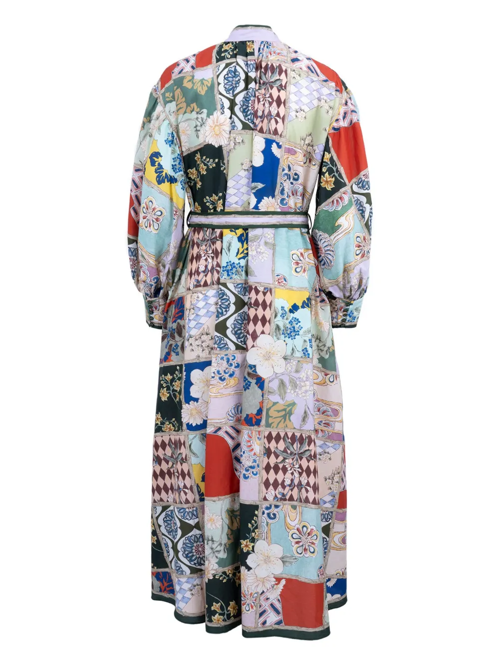 ALEMAIS Bianca midi-blousejurk - Blauw