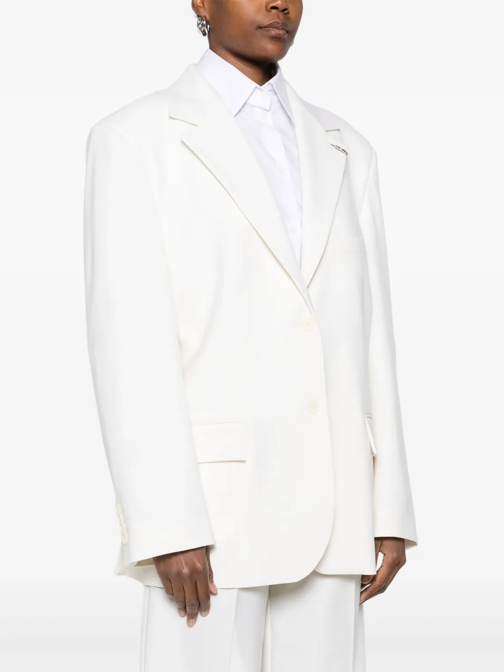  Medeea Single-breasted Blazer - White 
