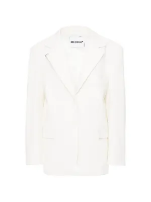MM6 Maison Margiela cracked-paint Blazer | White | FARFETCH