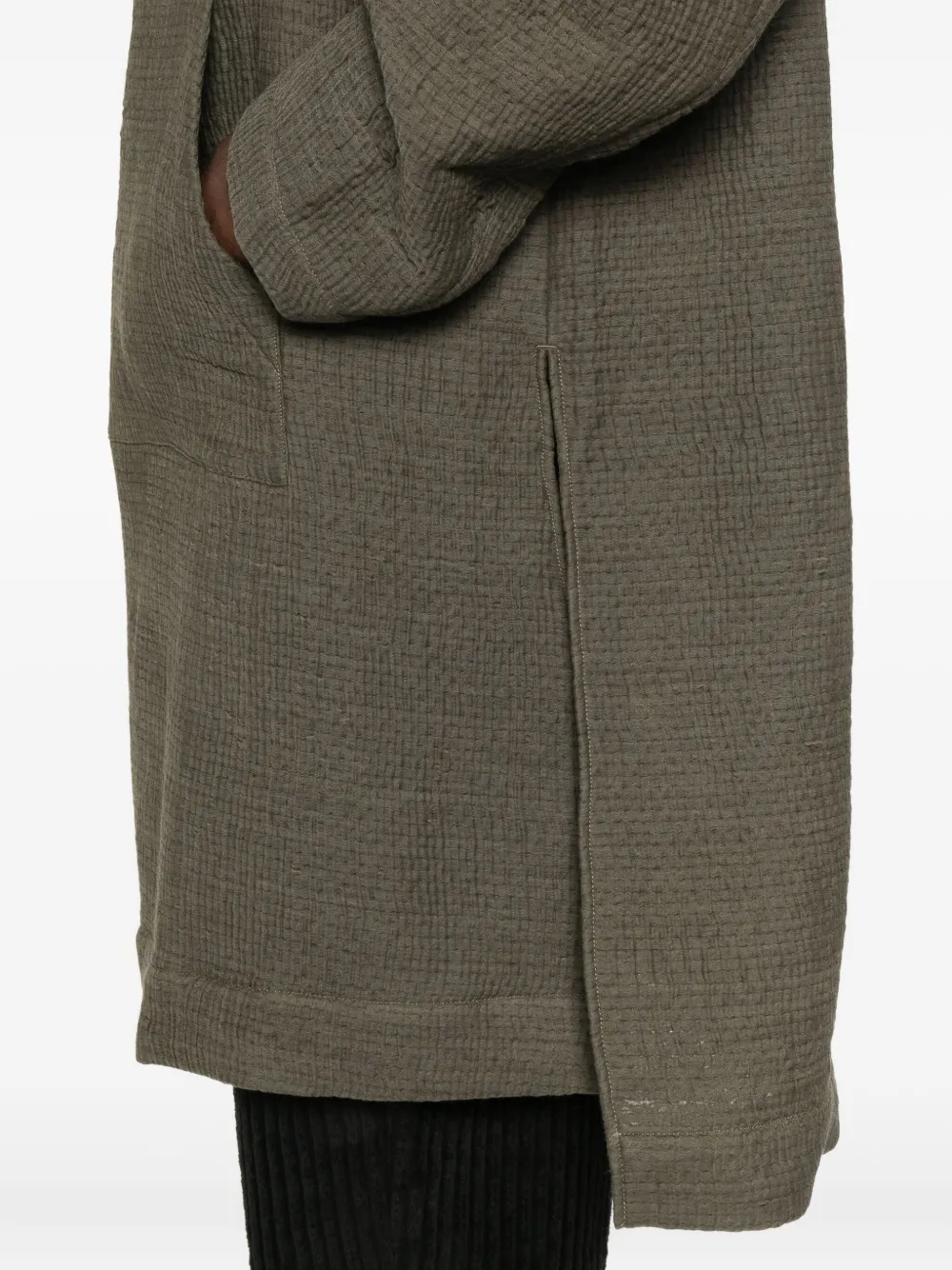 Individual Sentiments Hooded Long-sleeved Coat In Green