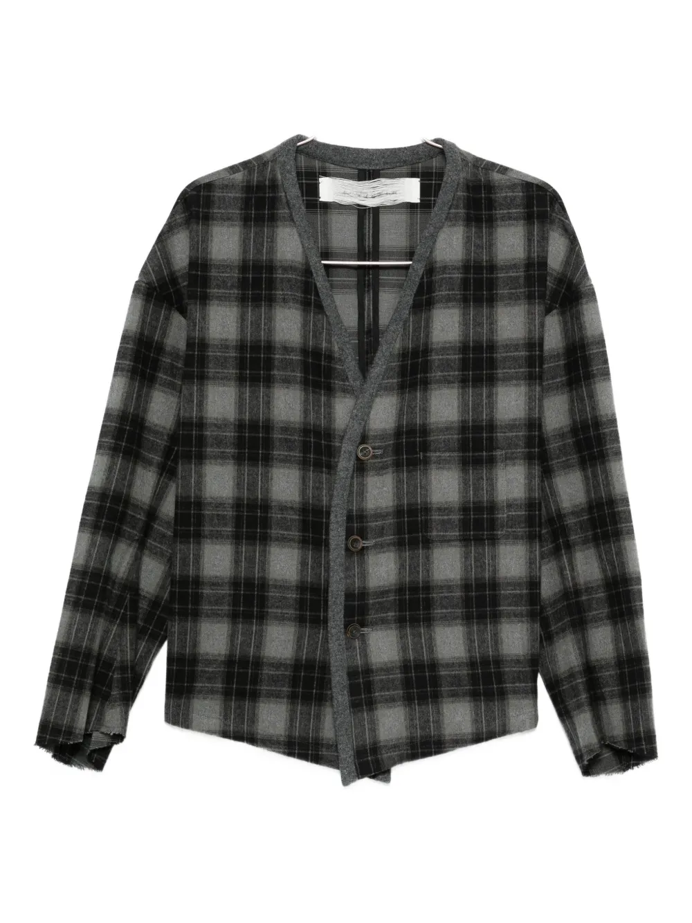 Individual Sentiments plaid-pattern cardigan | Grey | Image 1