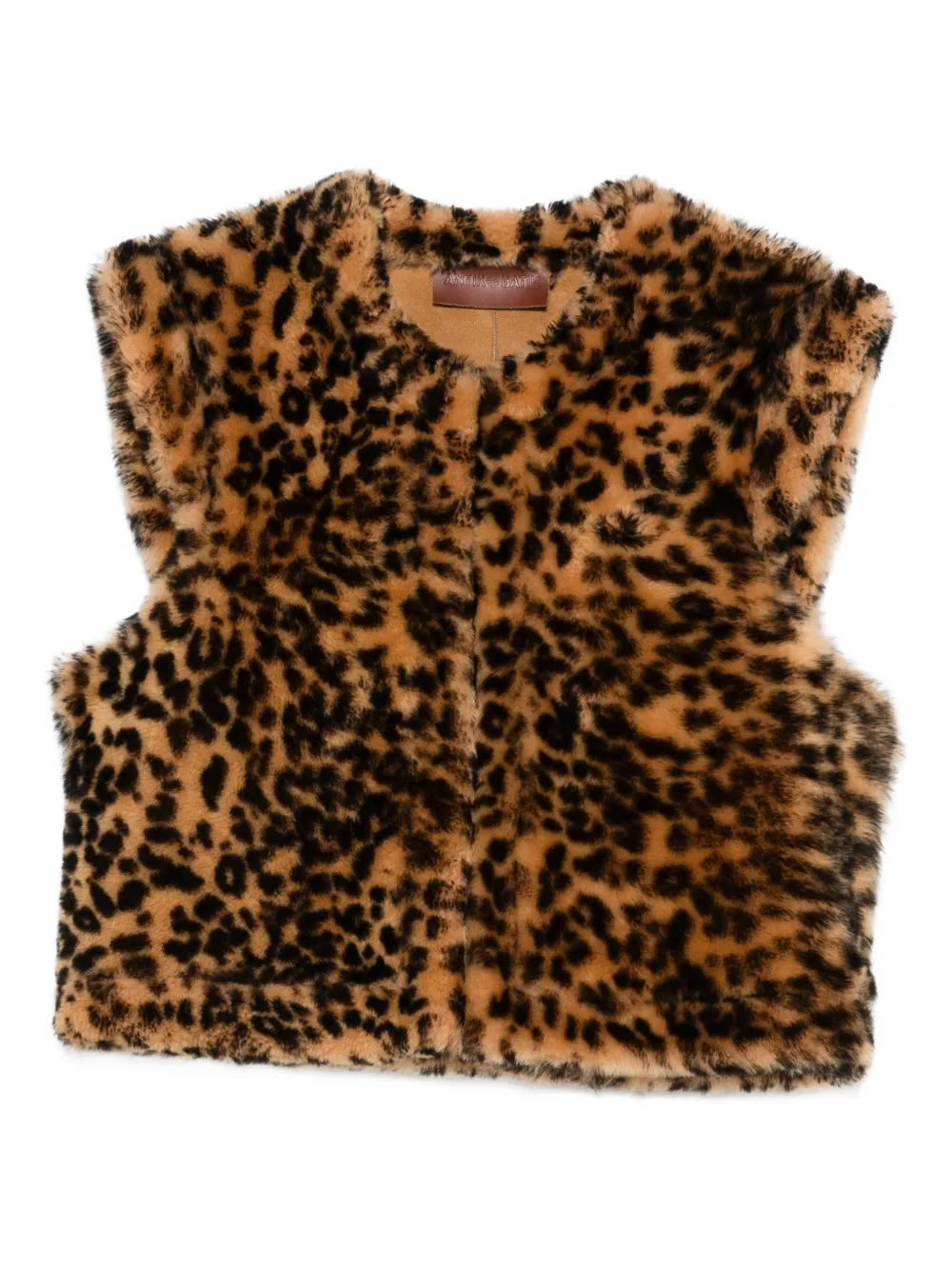 Antik Batik leopard waistcoat - Braun