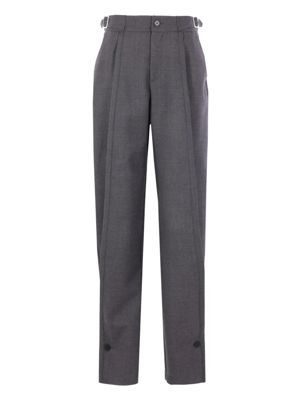 Zomer Buckle-detailed Trousers In Gray