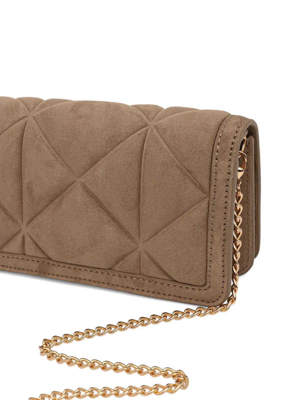 Love Moschino Gewatteerde crossbodytas met hartpatroon Beige