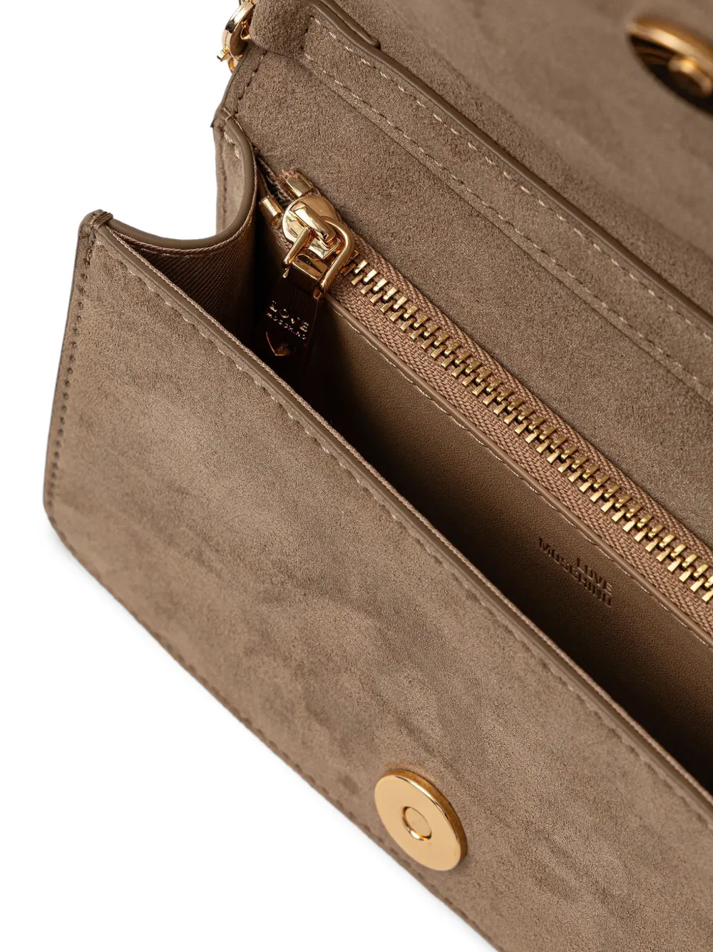 Love Moschino Gewatteerde crossbodytas met hartpatroon Beige