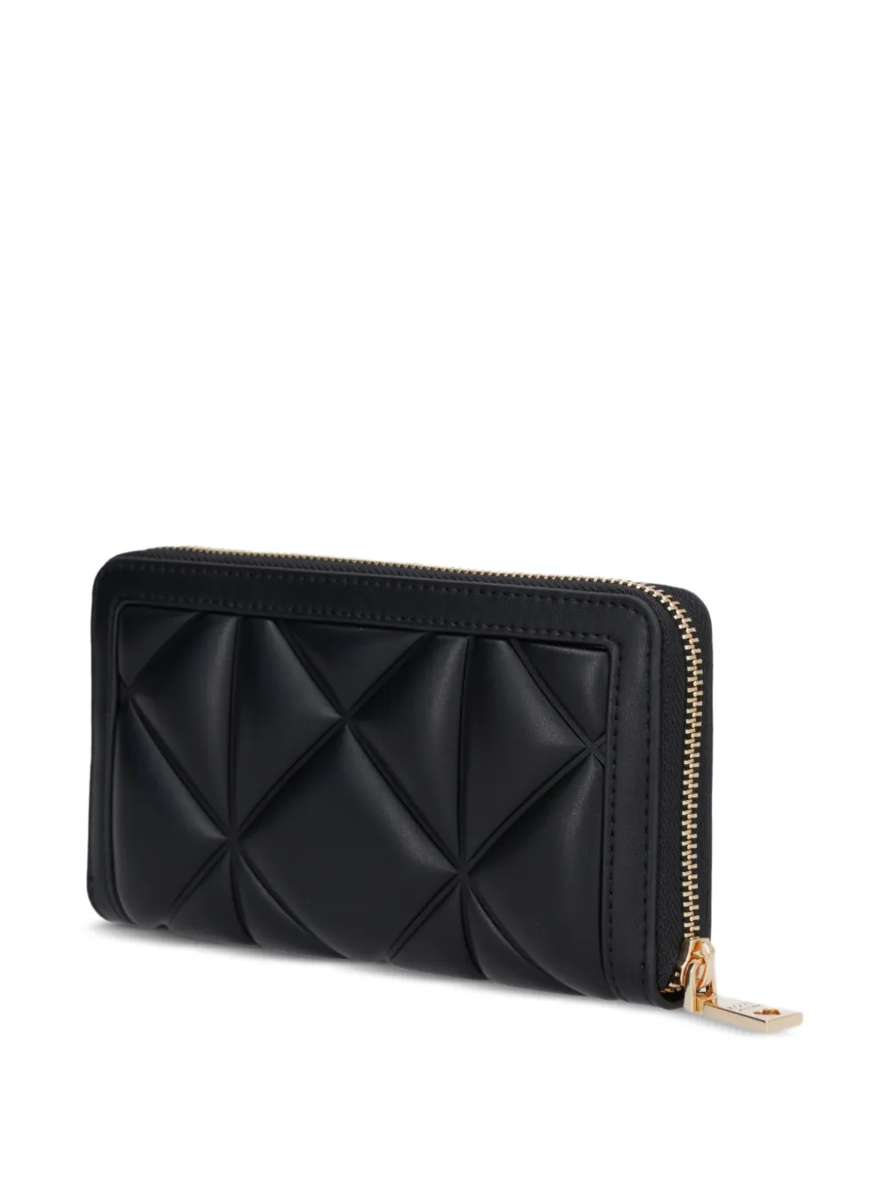 Love Moschino logo-plaque quilted wallet - Zwart