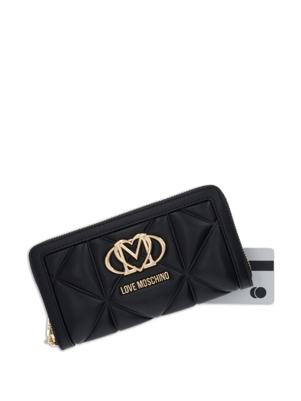 Love Moschino Gevoerde portemonnee met logoplakkaat Zwart