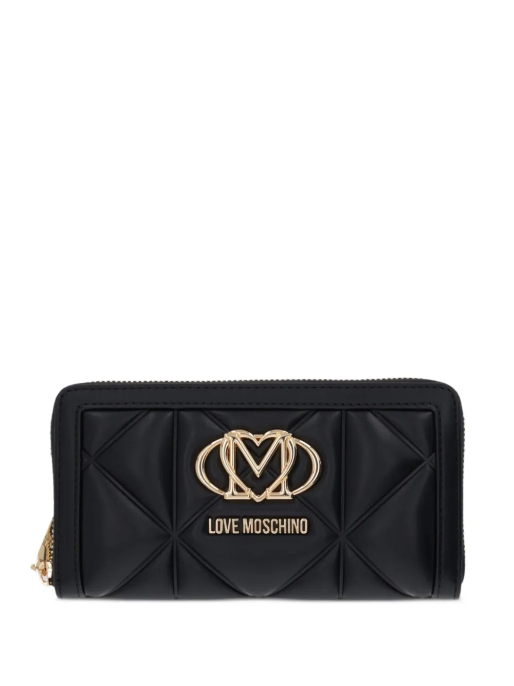 Love Moschino logo-plaque quilted wallet - Nero