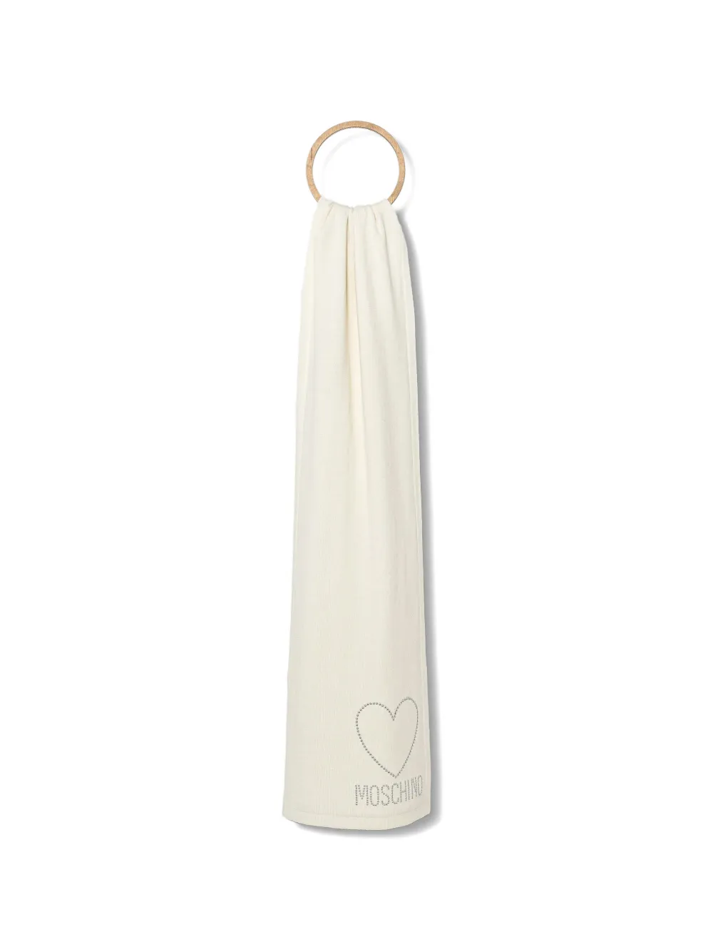 Moschino heart-embellishment scarf - Bianco
