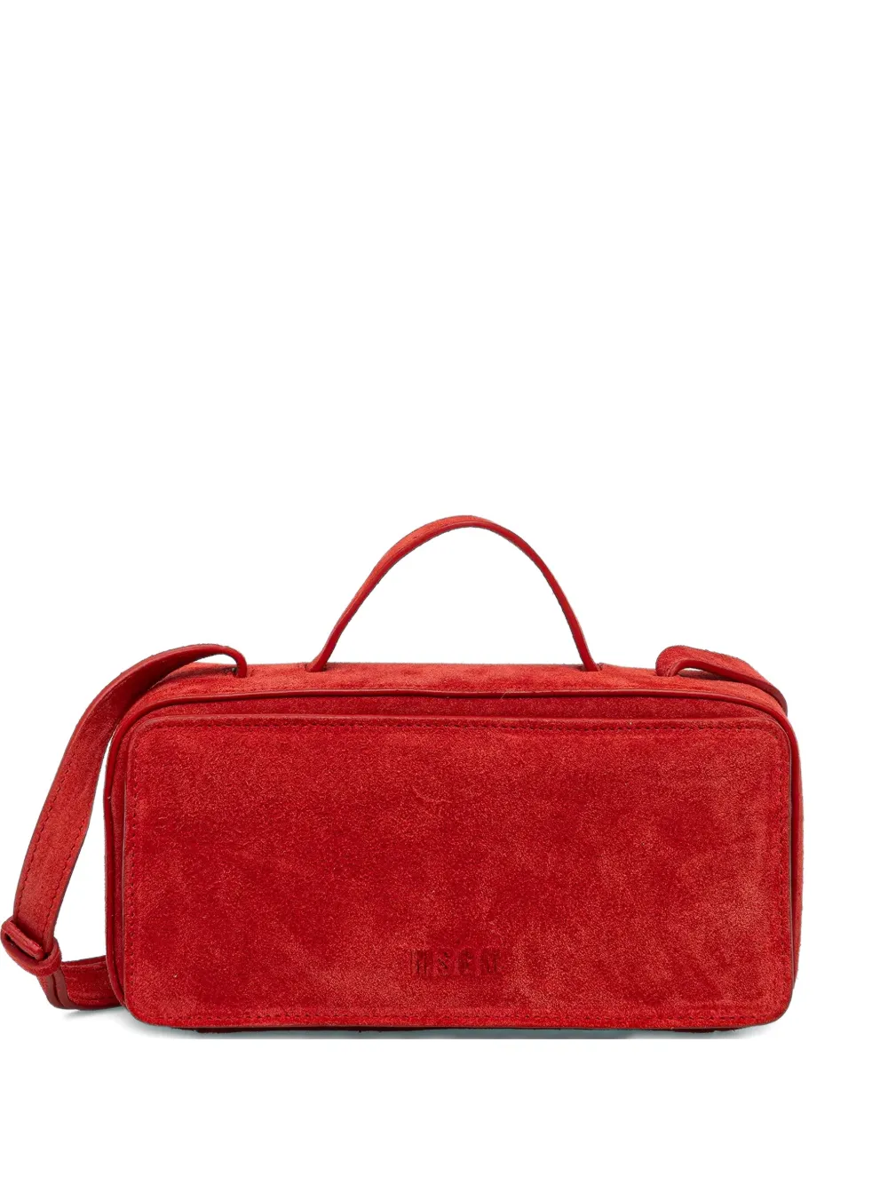 Msgm Suede Satchel In Red