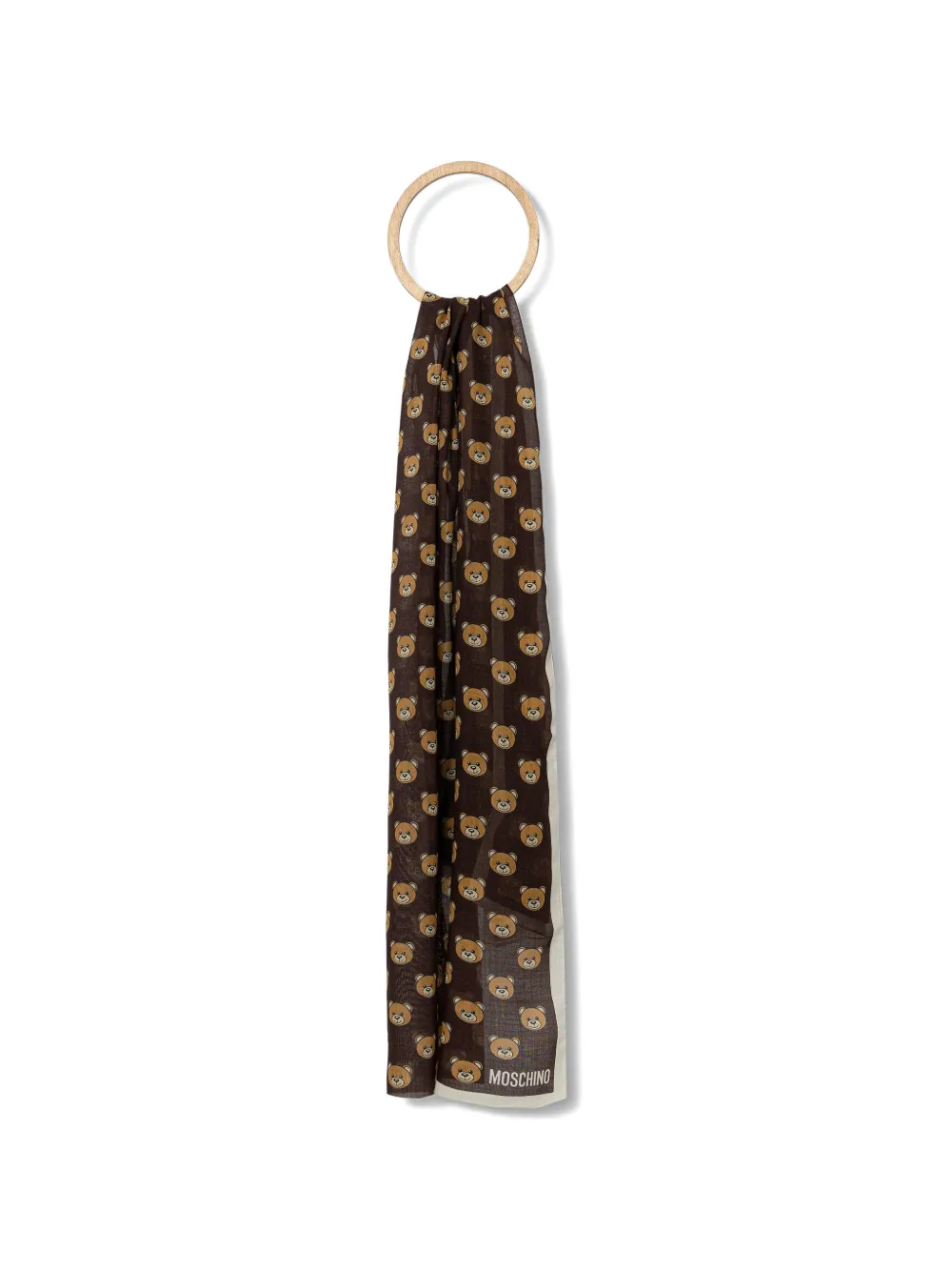 Moschino Teddy Bear-print scarf - Marrone