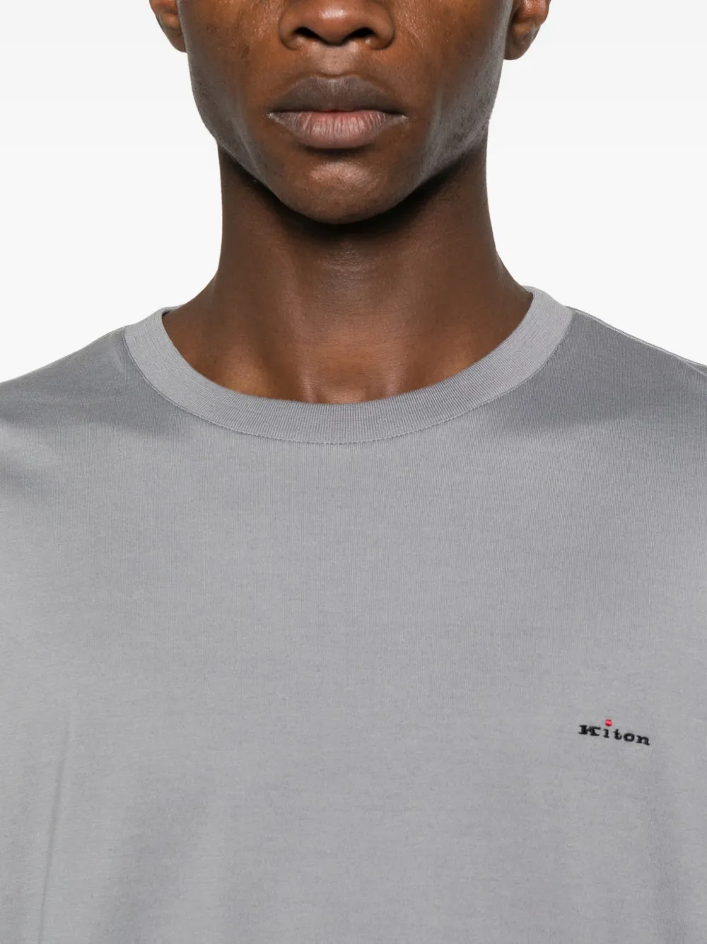 Kiton T-shirt met geborduurd logo Grijs