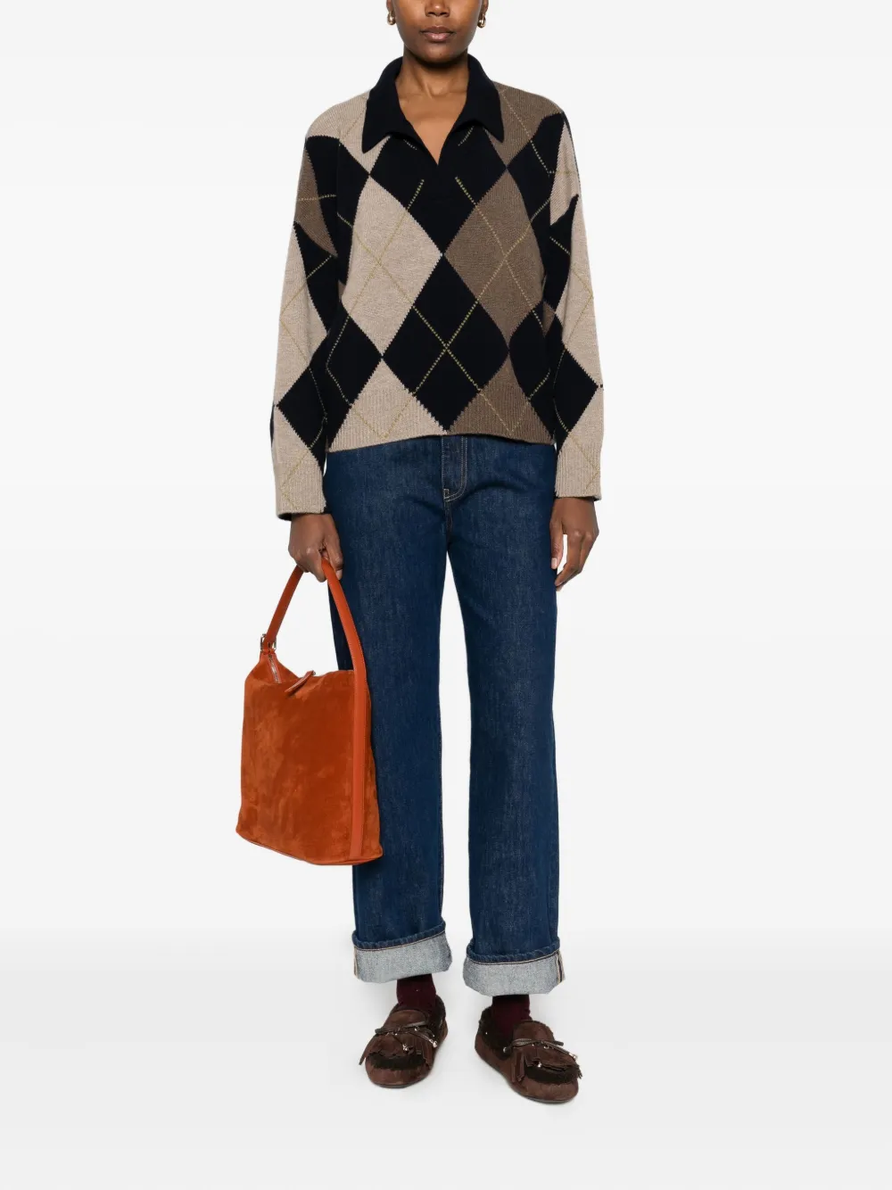 BeYou argyle polo-neck sweater | Knitted Sweaters | Image 2