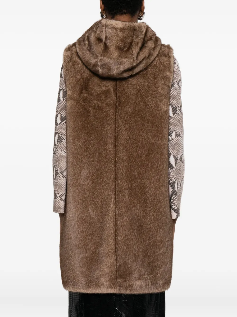 Betta Corradi Hooded Pocketed Gilet In Brown