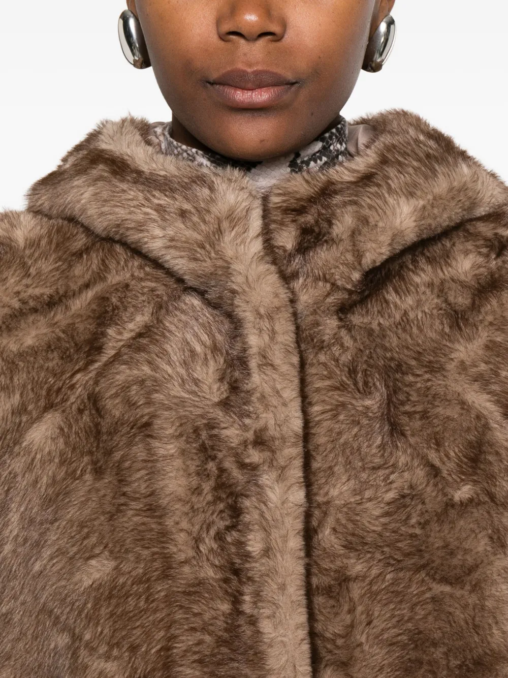 Betta Corradi Hooded Pocketed Gilet In Brown