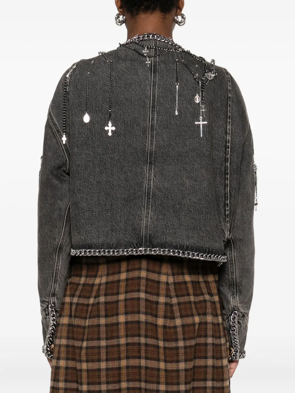 R13 Appliqué-embellished Jacket In Gray