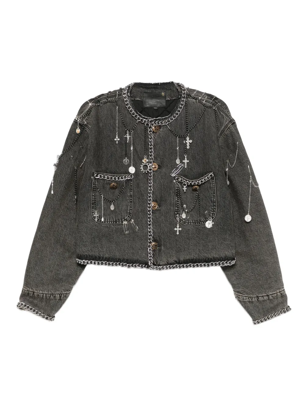 R13 appliqué-embellished jacket | Grey | Image 1