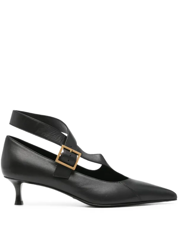 Khaite 45mm Sloan Buckle-strap Pumps in Black
