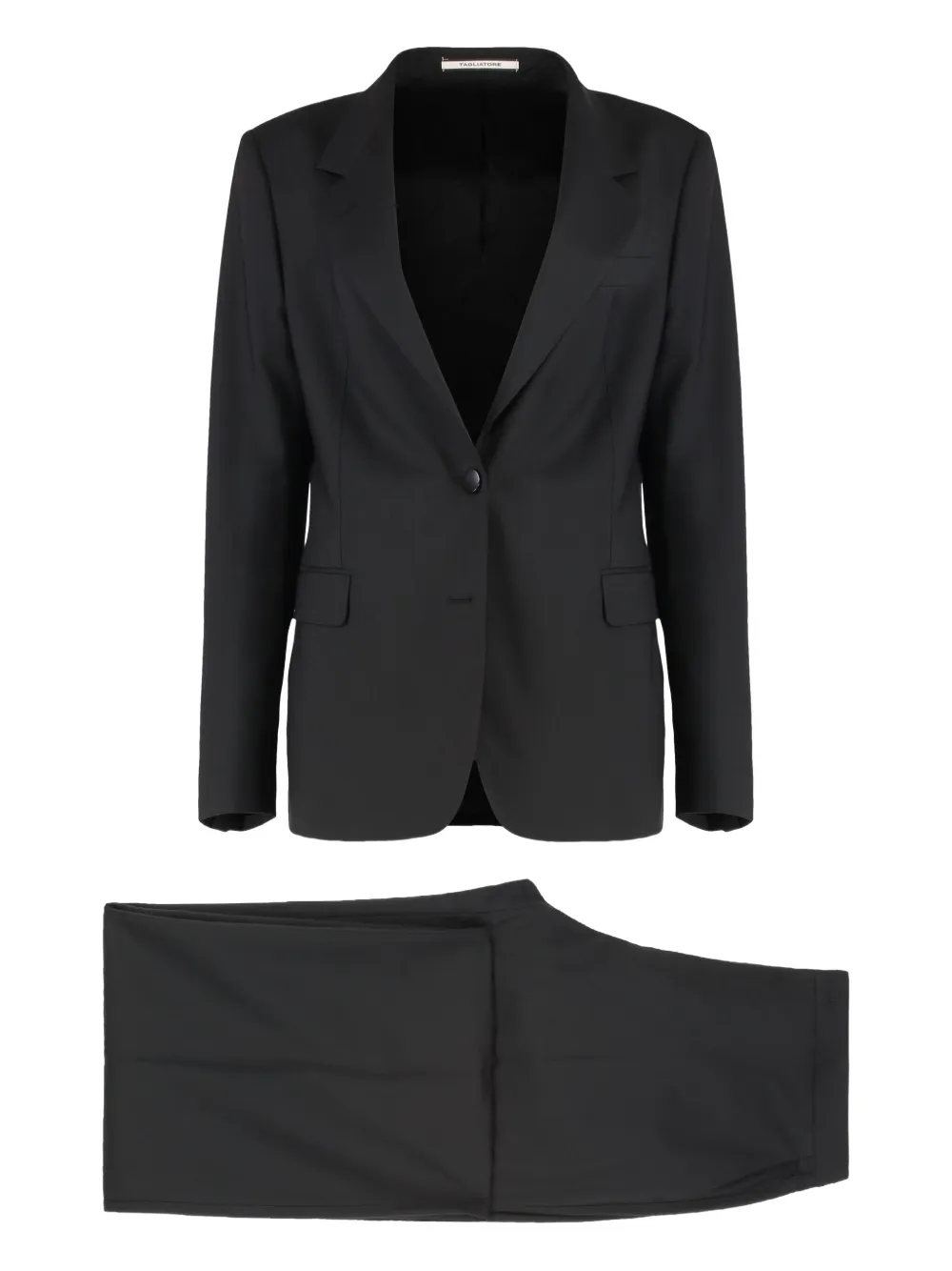 Tagliatore Complete In Two Pieces In Mixed Wool In Black
