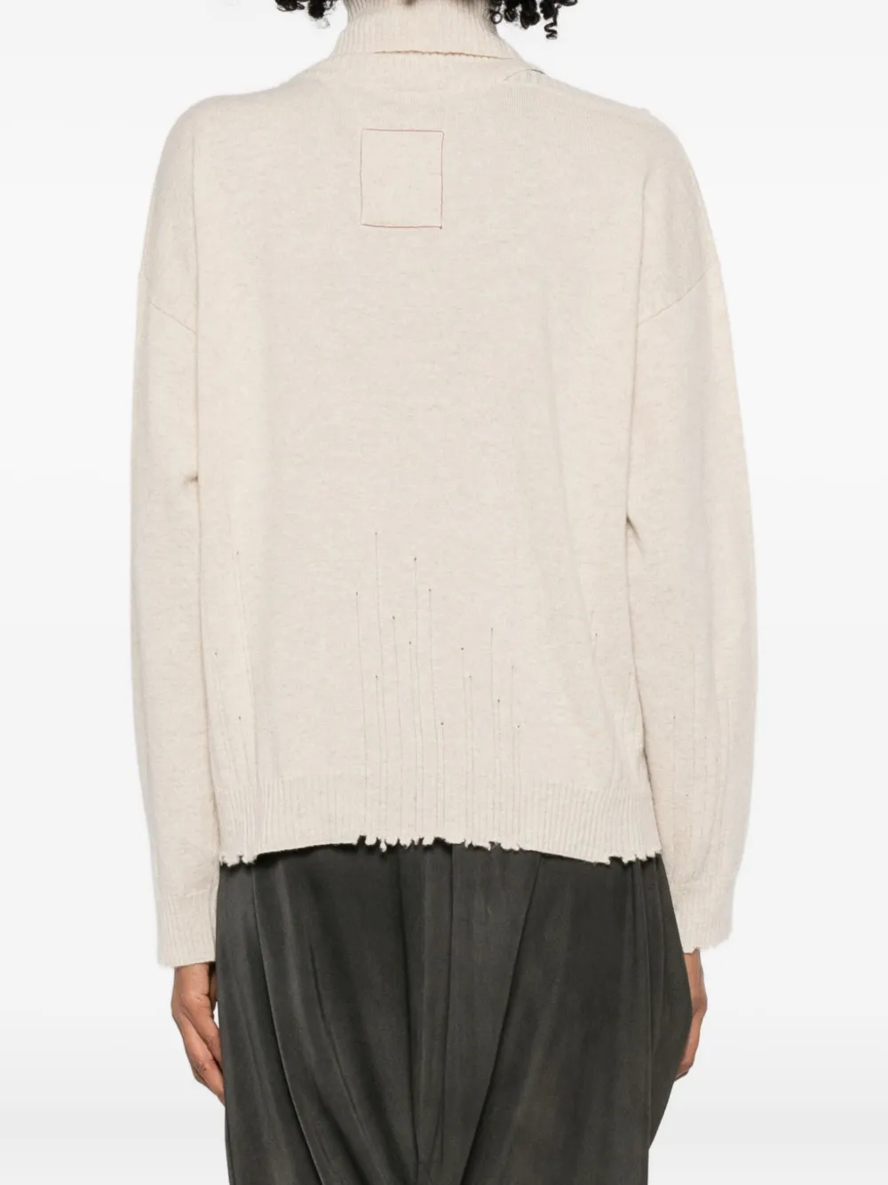 Uma Wang Trui met hoge hals en uitgesneden details Wit