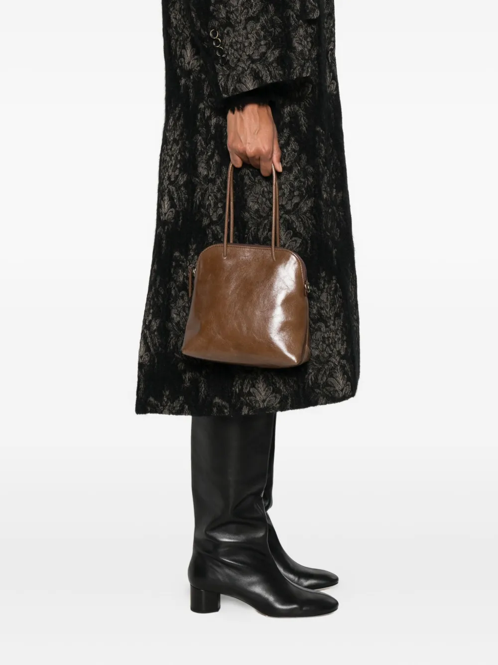 Uma Wang Kleine zachte leren clutch - Bruin