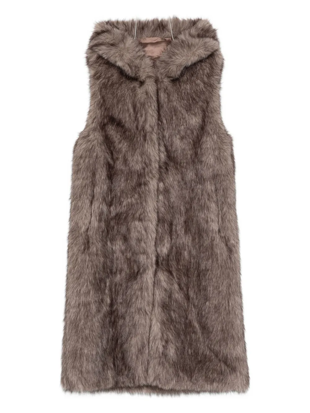Betta Corradi Hooded Faux-fur Vest In Gray