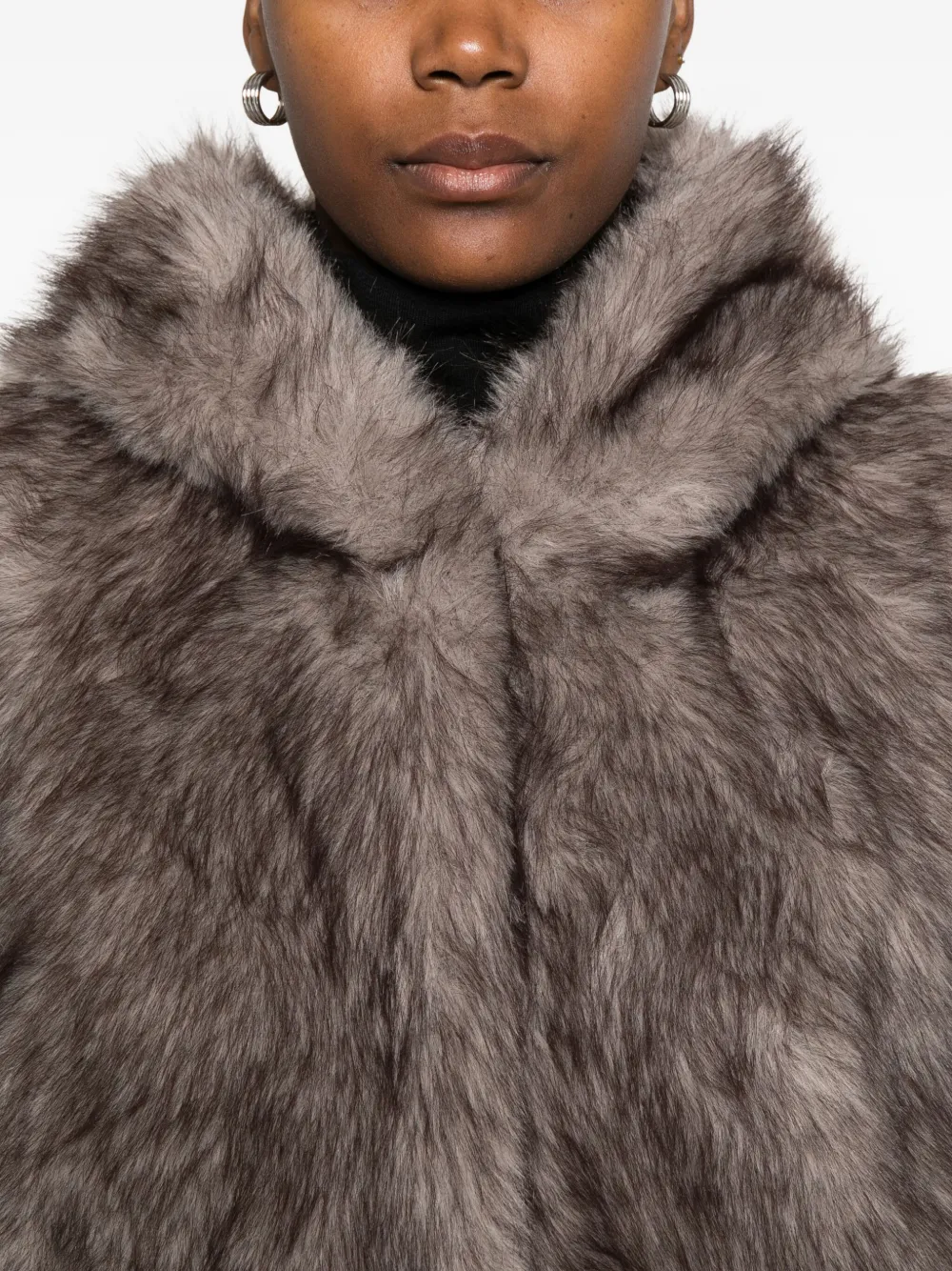 Betta Corradi Hooded Faux-fur Vest In Gray