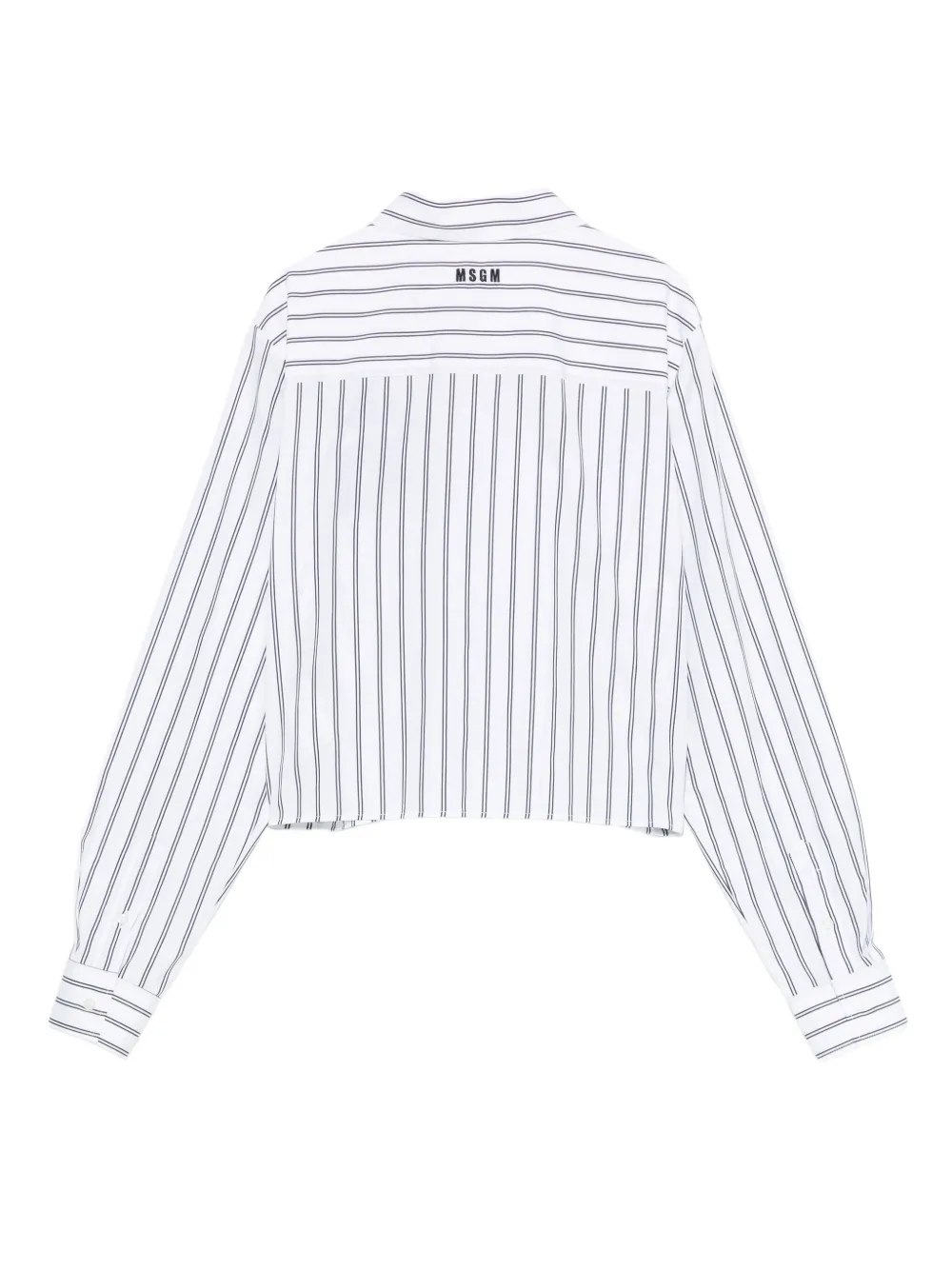 MSGM striped rabbit-appliqué shirt - Wit