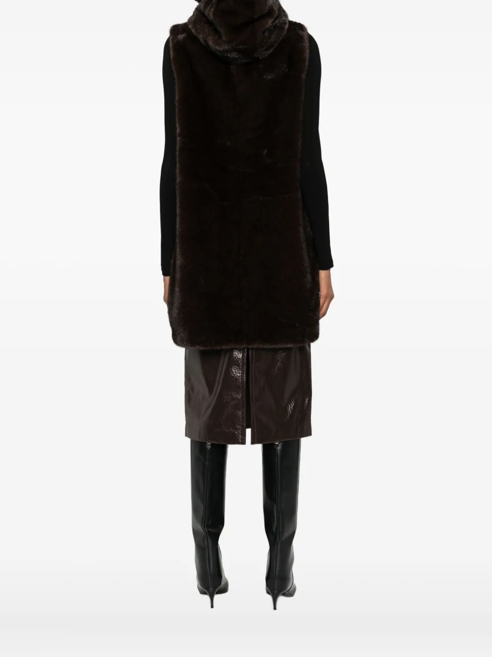 Betta Corradi Hooded Patch-pocket Gilet In Brown