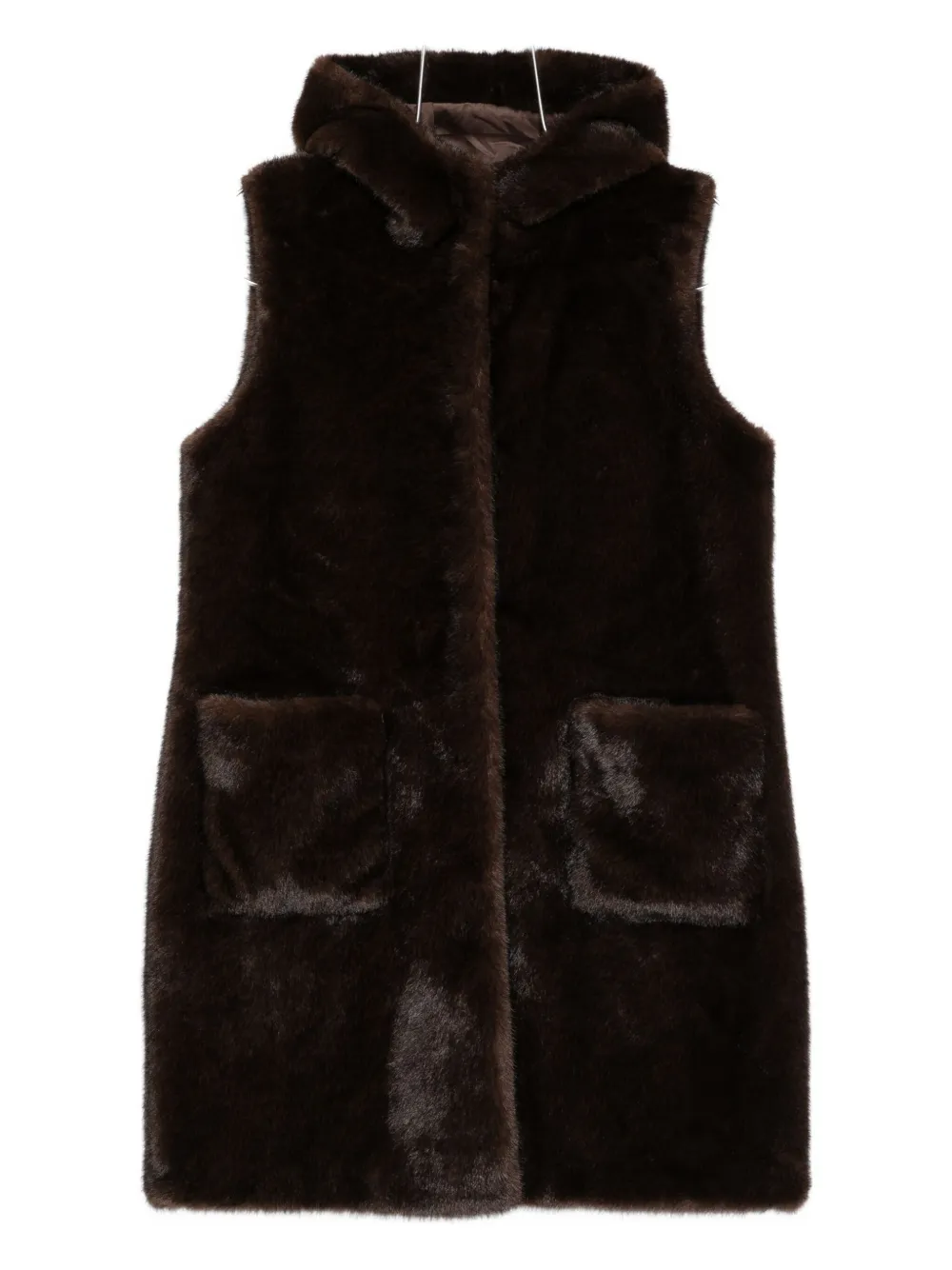 Betta Corradi Hooded Patch-pocket Gilet In Brown