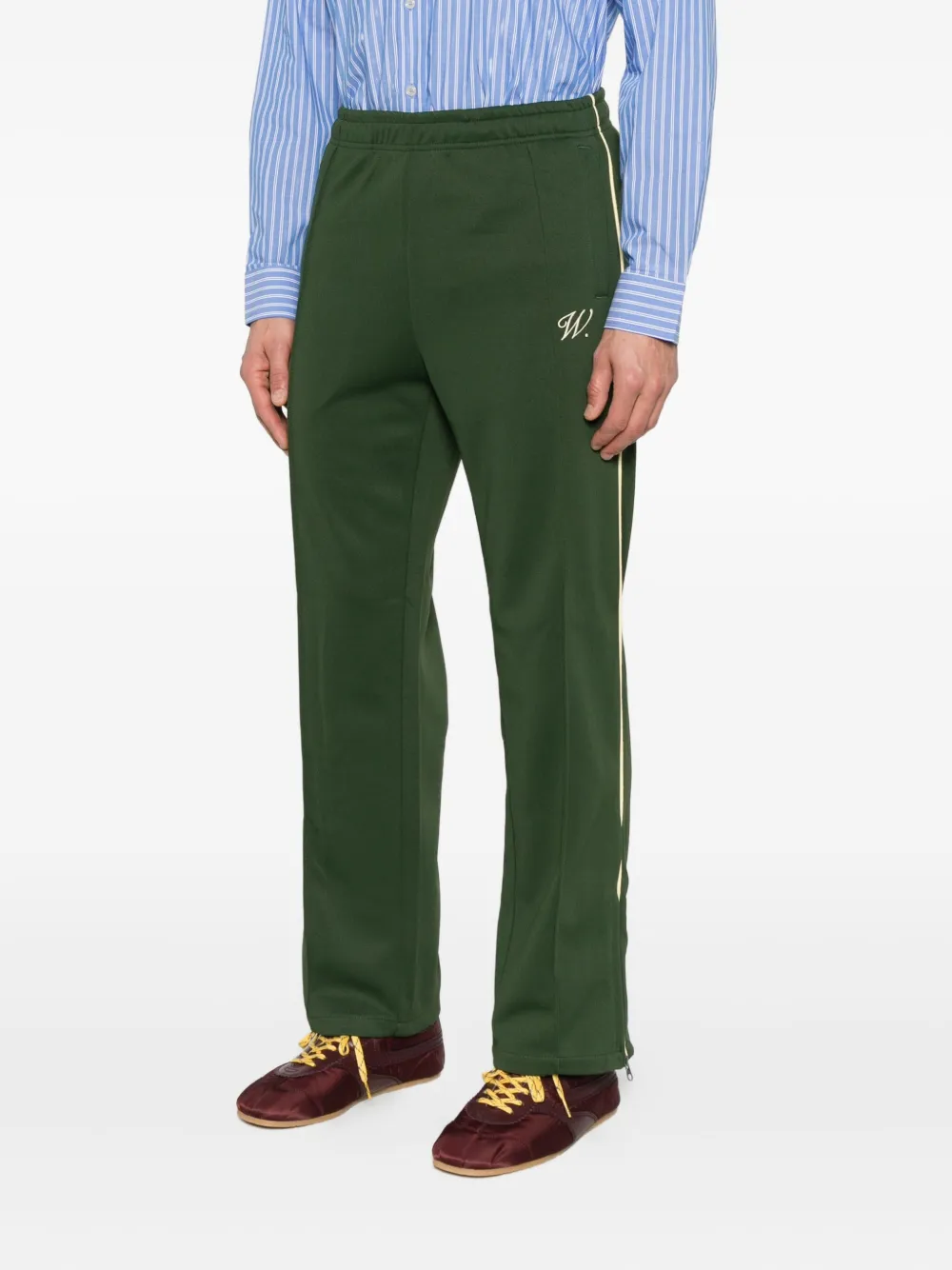 Walk In Paris Side-stripe Track Pants In Green