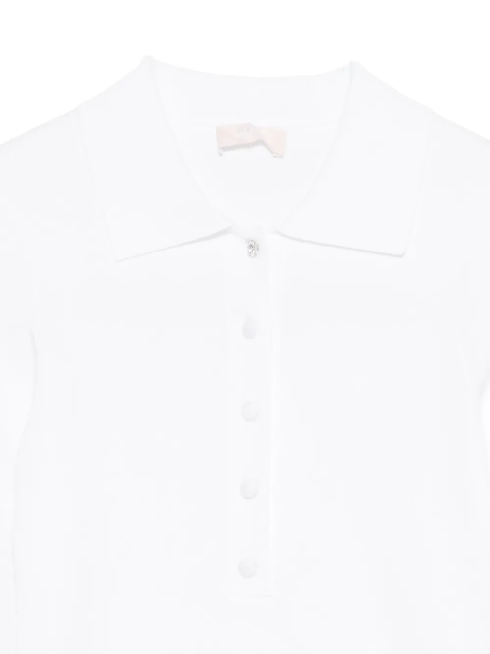 Liu •jo Buttoned Long-sleeved Polo Top In White