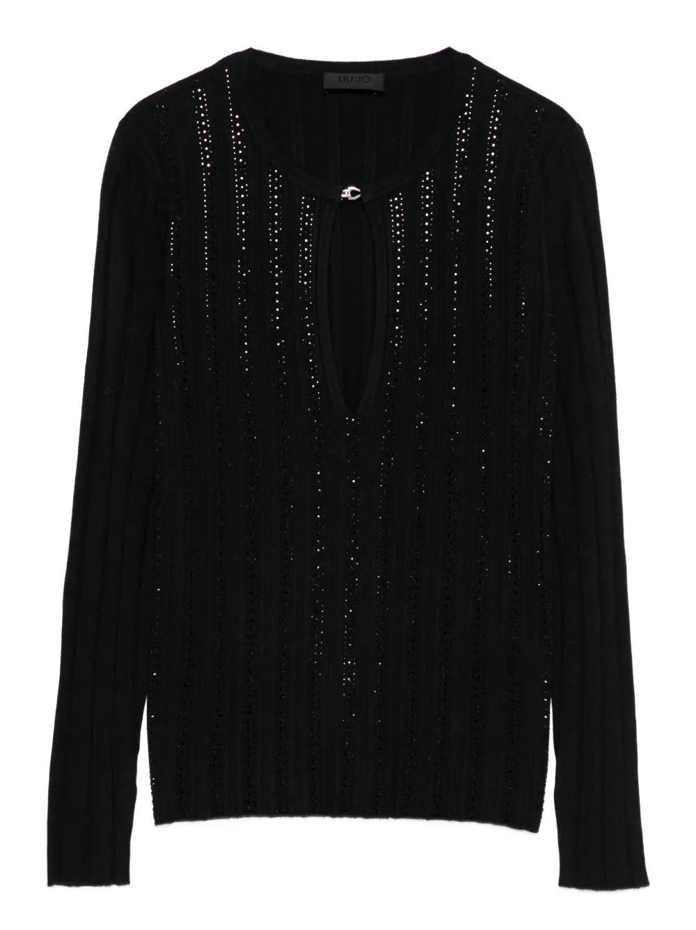 LIU JO rhinestone-embellished keyhole top | Black | Image 1
