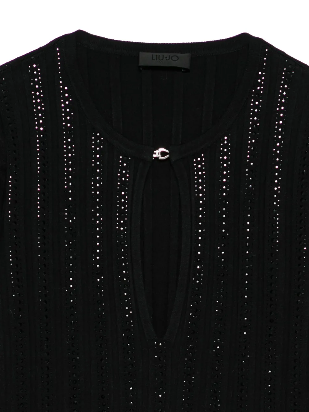 LIU JO Top met keyhole verfraaid met stras Zwart