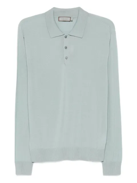 Canali buttoned long-sleeve polo shirt
