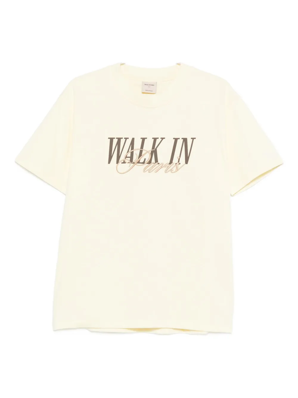 Walk In Paris Logo-embroidered T-shirt In Neutral