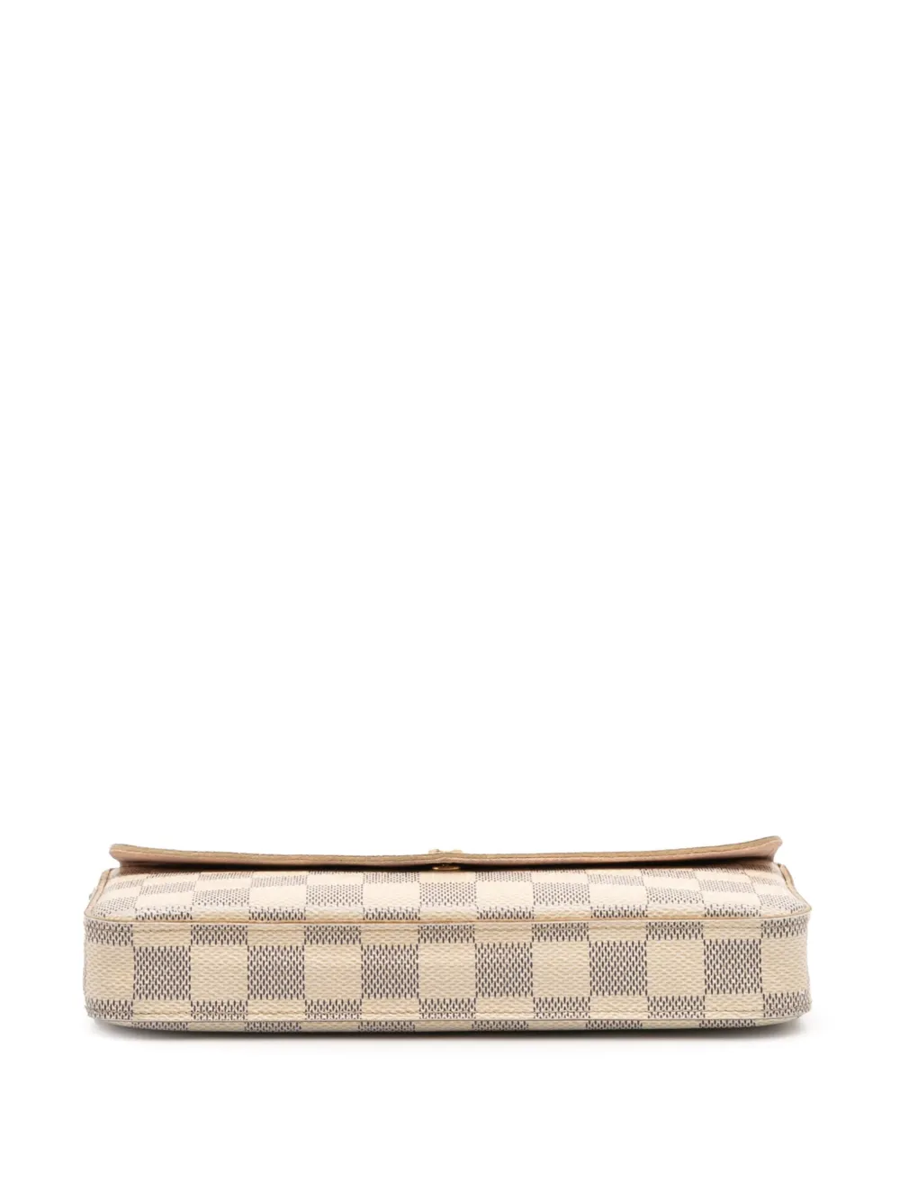 Pre-owned Louis Vuitton 2016 Damier Azur Pochette Felicie Crossbody Bag In White