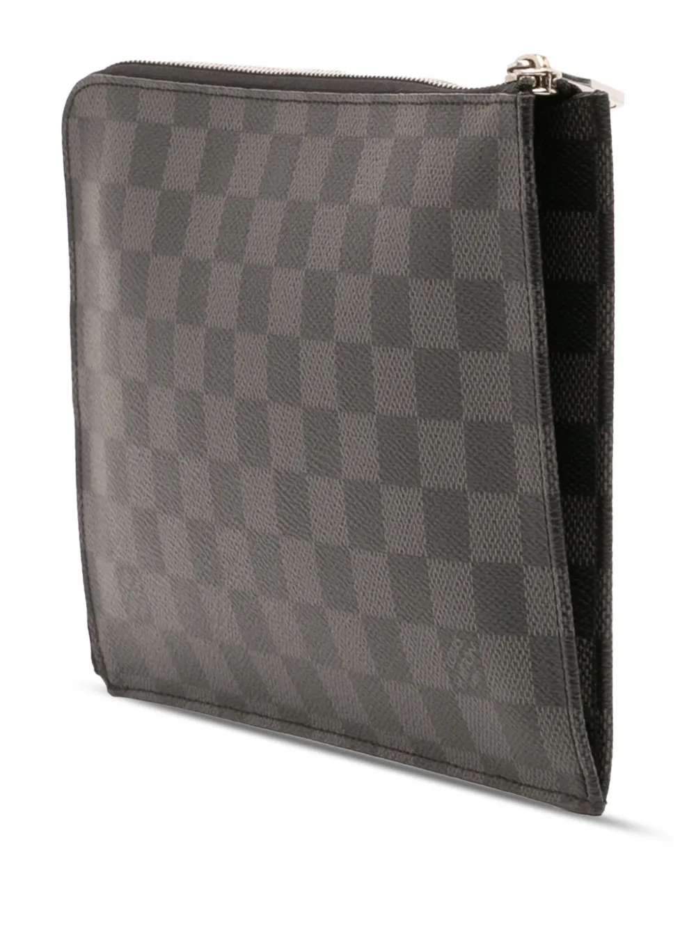 Pre-owned Louis Vuitton 2015 Damier Graphite Pochette Jour Pm Clutch Bag In Black