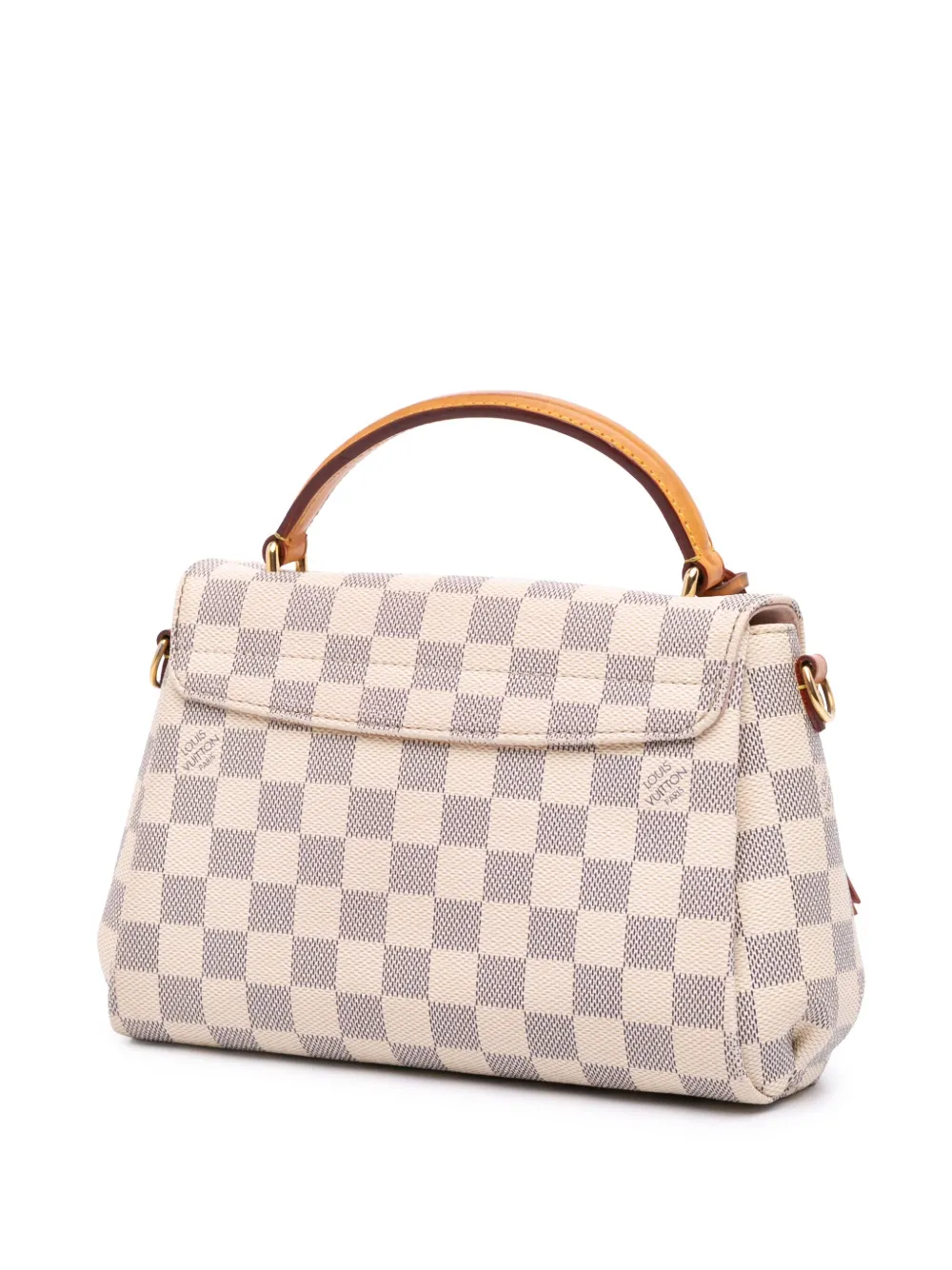 Pre-owned Louis Vuitton 2016 Damier Azur Croisette Satchel In White
