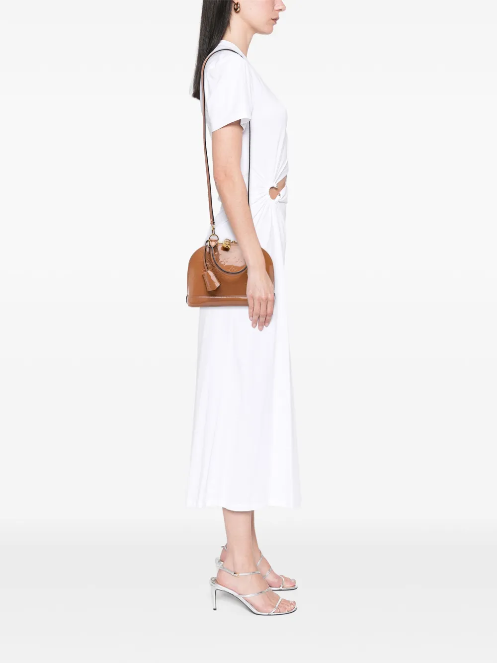 Pre-owned Louis Vuitton 2013 Monogram Vernis Alma Bb Satchel In Brown