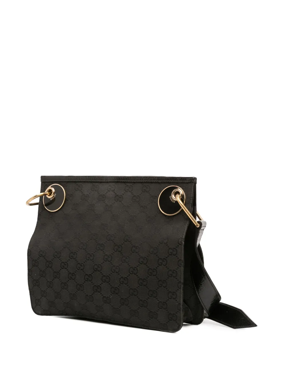 Pre-owned Gucci 2000-2015 Gg Canvas Eclipse Crossbody Bag In Black