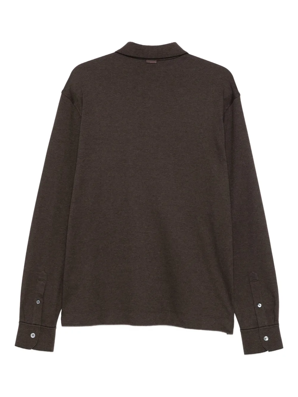 Zegna long-sleeve polo shirt - Bruin