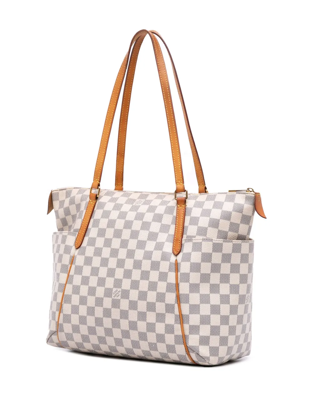 Pre-owned Louis Vuitton 2014 Damier Azur Totally Mm Tote Bag In White