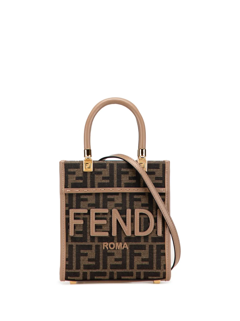 Fendi Pre-Owned 2010-2025 ミニ ズッカ キャンバス サンシャイン ショッパー トート サッチェルバッグ - Fendi Pre-Owned 2010-2025 ミニ ズッカ キャンバス サンシャイン ショッパー トート サッチェルバッグ -