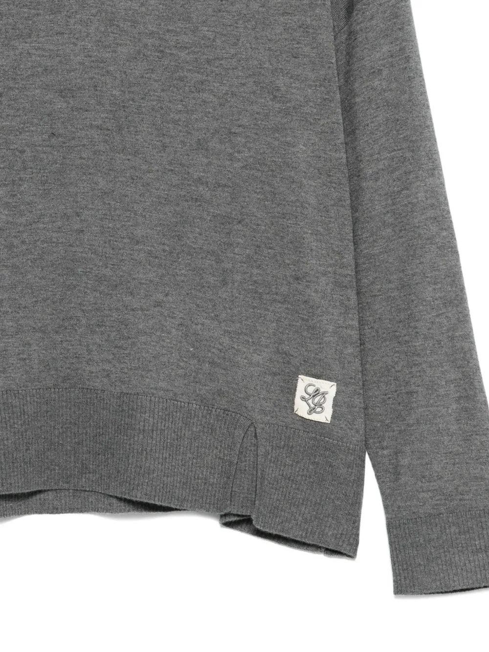 Liu •jo High-neck Logo-patch Sweater In Gray
