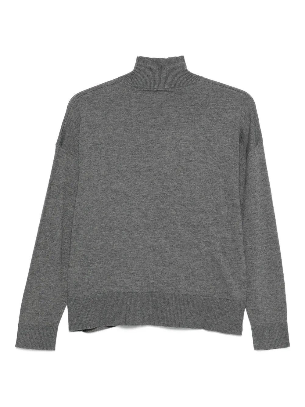 Liu •jo High-neck Logo-patch Sweater In Gray